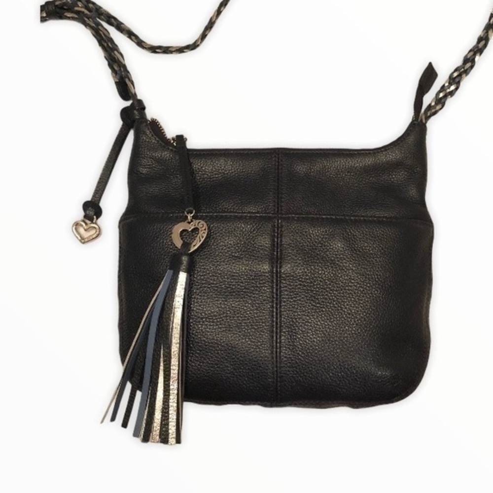 Brighton blue leather baby Barbados crossbody bag